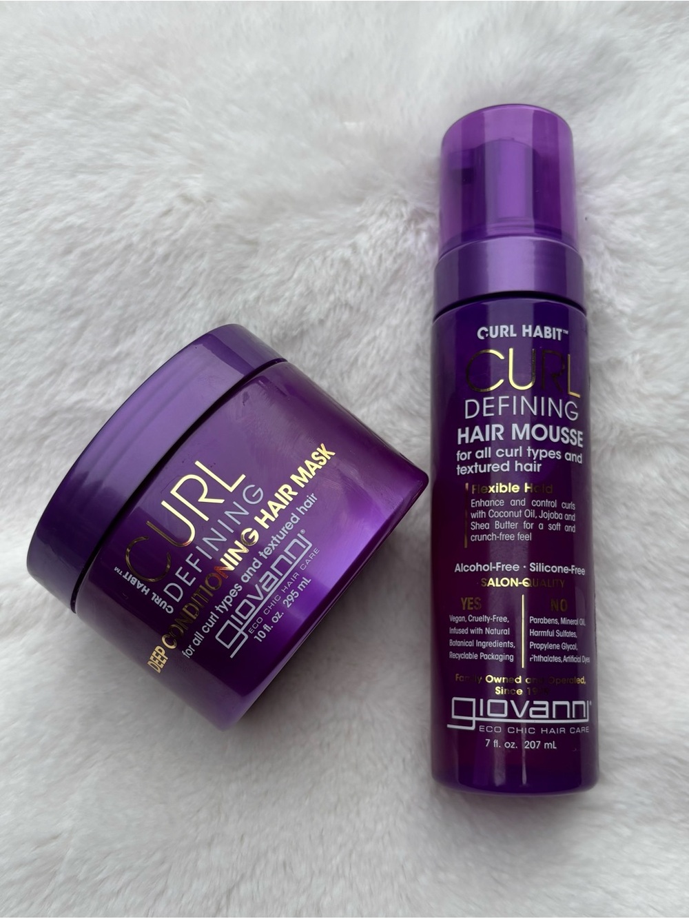 Giovanni Curl Defining Hair Mousse & Deep Hair Mask - Purple